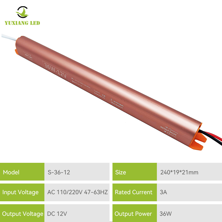 12v3a Золотой ультратонкий светодиодный источник питания